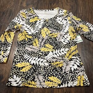 Anne Klein Sport 3/4 Sleeve Knit Shirt -‎ Women's Large NWT